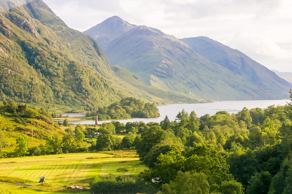 View of Highlands mountains in Scotland, UK